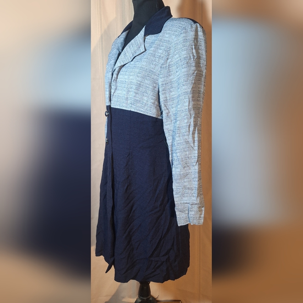 I.S.B. "Working Girl" Elegant Two-Tone Midi Dress - Picture 3 of 10